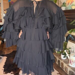 ASOS Design Black Tiered Ruffle Women's Dress